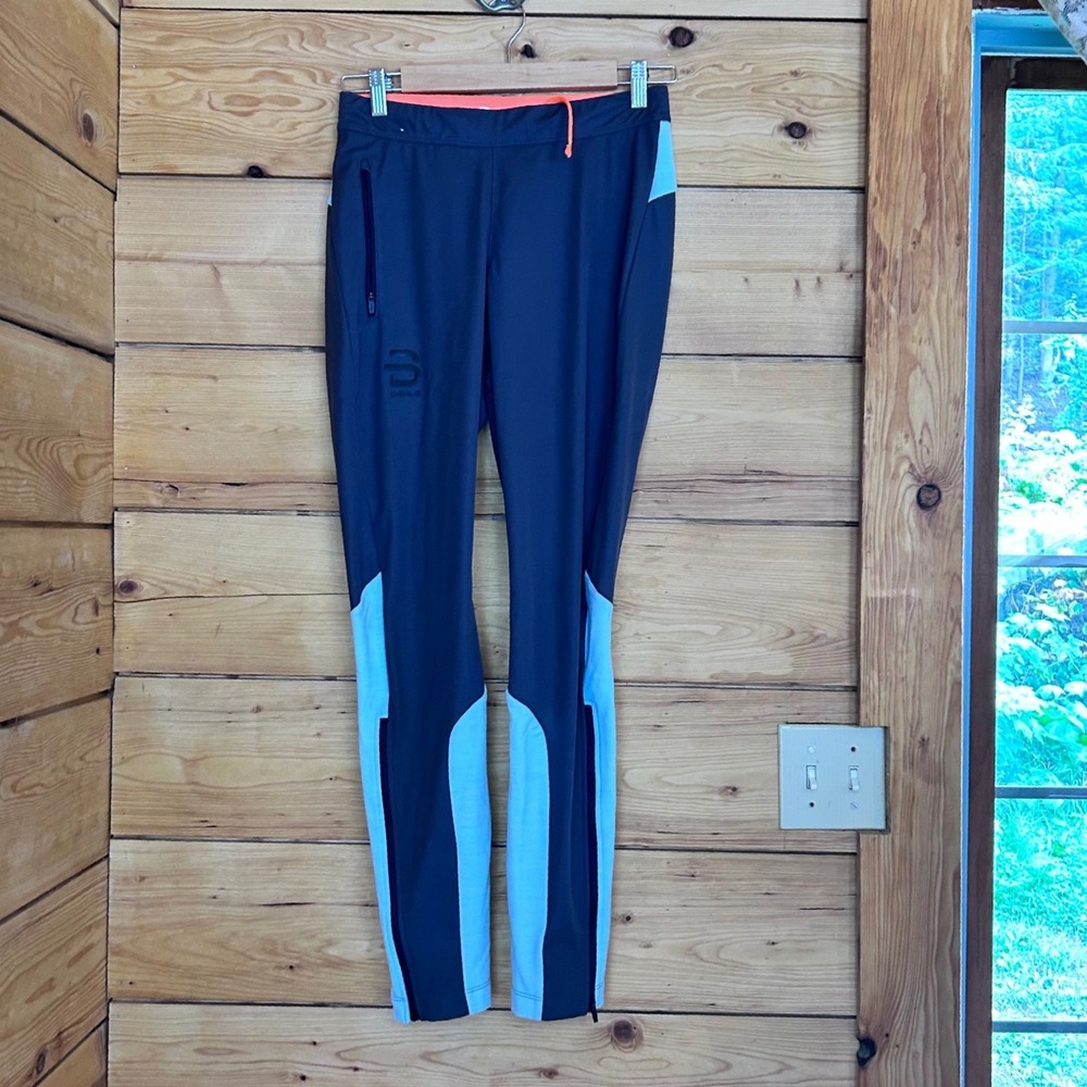 Mora Tights Small Navy Blue Technical Ski Pants Windproof Merino Wool Daehlie